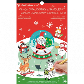 Stickers and Coloring Christmas Santa 14 x 23 cm