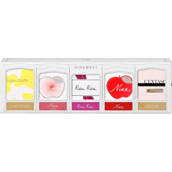 Nina Ricci Collection L Air du Temps Eau de Toilette 4 ml + Nina L Eau Eau de Toilette 4 ml + Ricci Ricci Eau de Parfum 4 ml + Nina Eau de Toilette 4 ml + L Extase Eau de Parfum 4 ml, mini gift set