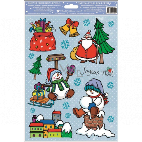 Window film without adhesive with glitter Merry Christmas gift bag 30 x 20 cm