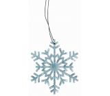 Wooden snowflake for hanging grey 10 cm