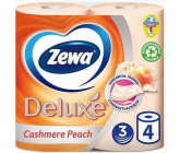 Zewa Deluxe Aqua Tube Cashmere Peach Eau De Parfum Toilet Paper 3 Layers 150 Scraps 4 Pieces, Roll You Can Flush
