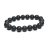Onyx black matte bracelet elastic natural stone, ball 10 mm / 16-17 cm, life force stone