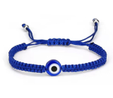 Blue eye rope bracelet woven dark blue