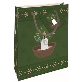 Nekupto Gift paper bag 14 x 11 x 6,5 cm Christmas candle in a nut
