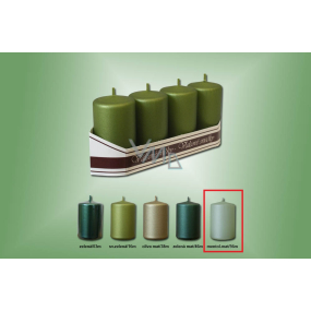 Lima Metal mint matt candle cylinder 40 x 70 mm 4 pieces