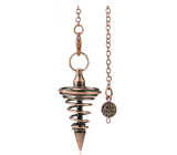 Metal spiral pendulum for Reiki divination and spiritual healing, cone 25,4 mm, antique copper