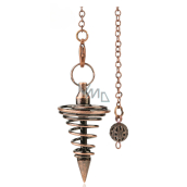 Metal spiral pendulum for Reiki divination and spiritual healing, cone 25,4 mm, antique copper