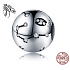 Cancer zodiac sign, pendant for bracelet silver + cubic zirconia, ball 9 mm 1 piece