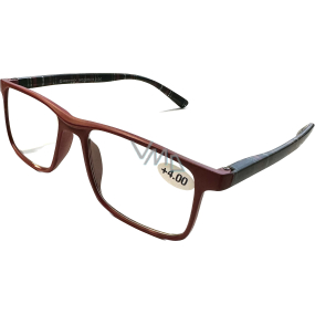 Berkeley Reading Dioptric Glasses +4.0 plastic red, black checkered frames 1 piece MC2250