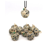 Jasper Dalmatian Apple of Knowledge pendant, natural stone 2,7 x 15 mm, stone of positive energy