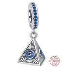 Charm Sterling silver 925 Egypt Pyramid - all-seeing eye, travel bracelet pendant