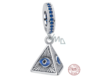 Charm Sterling silver 925 Egypt Pyramid - all-seeing eye, travel bracelet pendant