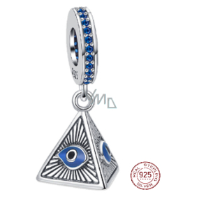Charm Sterling silver 925 Egypt Pyramid - all-seeing eye, travel bracelet pendant