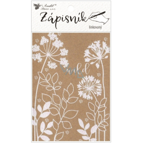 Notebook sewn with flowers, lined, 64 pages, 10.5 x 15 cm