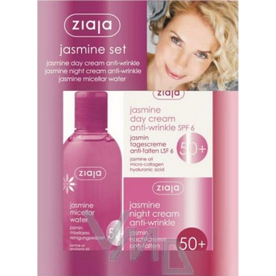 Ziaja Jasmin 50+ micellar water 200 ml + day and night cream 50 ml, cosmetic set