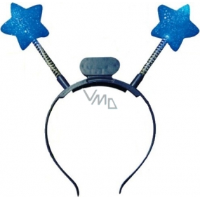 Shining headband with LED stars blue 1 piece