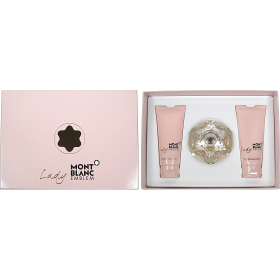 Montblanc Lady Emblem perfumed water 75 ml + body lotion 100 ml + shower gel 100 ml, gift set