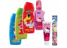 Sesame Street 2v1 kampon a kondicioner 400 ml + sprchový gel 400 ml + pěna do koupele 400 ml + Hello Kitty zubní pasta 75 ml + Hello Kitty ústní voda 275 ml, kosmetická sada