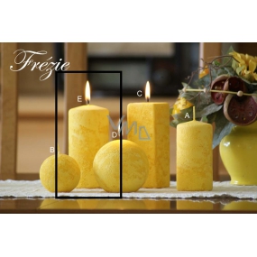 Lima Marble Freesia scented candle yellow cylinder 60 x 120 mm 1 piece