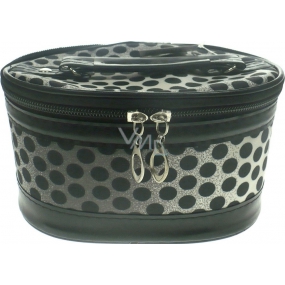 Cosmetic case polka dot black 19 x 14.5 x 12 cm 70590