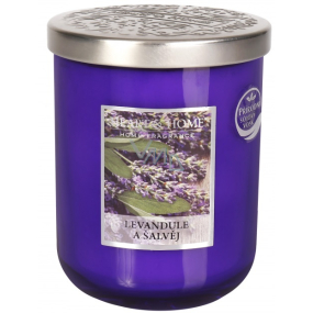 Heart & Home Lavender and sage Large soy candle burns for up to 75 hours 340 g