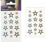 Tattoo decals gold and silver Stars 10.5 x 6 cm