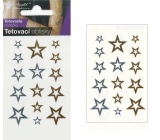 Tattoo decals gold and silver Stars 10.5 x 6 cm