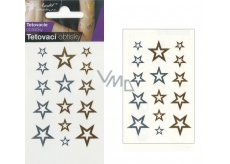 Tattoo decals gold and silver Stars 10.5 x 6 cm
