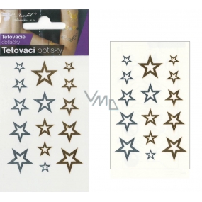 Tattoo decals gold and silver Stars 10.5 x 6 cm