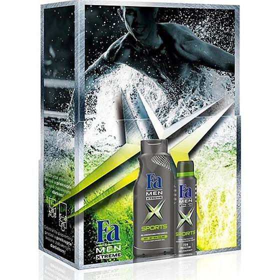 Fa Men Xtreme Sport shower gel 400 ml + antiperspirant deodorant spray 150 ml, cosmetic set