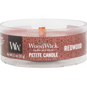 WoodWick Redwood - Sandalwood scented candle with wooden wick petite 31 g