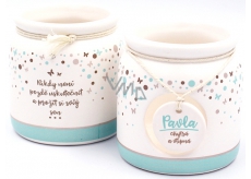 Nekupto Ceramic candlestick with the name of Paul, 8 x 7.5 cm