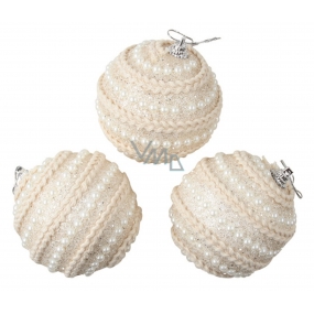 Flasks with cream with hanging beads 8 cm, 3 pieces
