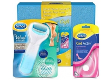 Scholl Velvet Smooth Premium Blue Electric Nail File with Sea Minerals + Scholl GelActiv Extremely High Heel Inserts 1 Pair, Gift Set