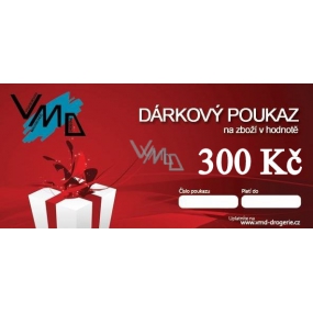 VMD Drogerie gift voucher for the purchase of goods worth CZK 300
