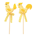 Hen yellow checkered 7 cm + skewers