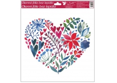 Glue-free window foil with heart glitter no.1 30 x 30 cm