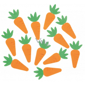 Carrot-shaped self-adhesive felt 5.5 cm 12 pieces