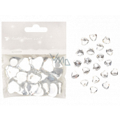 Self-adhesive hearts white 2 cm 20 pieces