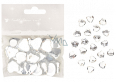 Self-adhesive hearts white 2 cm 20 pieces