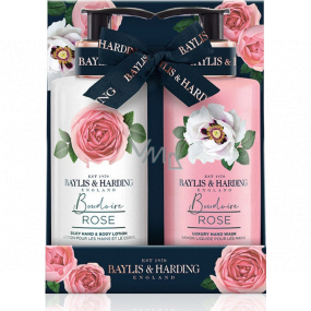 Baylis & Harding Fresh rose cleansing gel 300 ml + body lotion 300 ml, cosmetic set