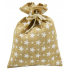 Jute bag with white stars 27 x 36 cm
