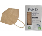 Famex Respirator oral protective 5-layer FFP2 face mask beige 1 piece