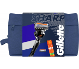 Gillette ProGlide Sharp razor 1 piece + spare head 2 pieces + Fusion5 Ultra Sensitive shaving gel 200 ml + case, cosmetic set for men