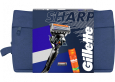 Gillette ProGlide Sharp razor 1 piece + spare head 2 pieces + Fusion5 Ultra Sensitive shaving gel 200 ml + case, cosmetic set for men