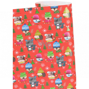 Zöwie Gift wrapping paper 70 x 200 cm Bambini red - animals with hats