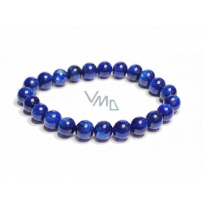Kyanit blue bracelet elastic natural stone, ball 8 mm / 16-17 cm, stone link