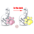 Charm Sterling silver 925 Luminous - Cat, Dog, Bear Paw, 2in1 pet bracelet pendant