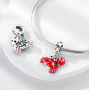 Sterling Silver 925 Luminous - Sign of the Zodiac Cancer, pendant for bracelet
