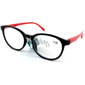Berkeley Reading dioptric glasses +1.0 plastic black red side frames 1 piece MC2253